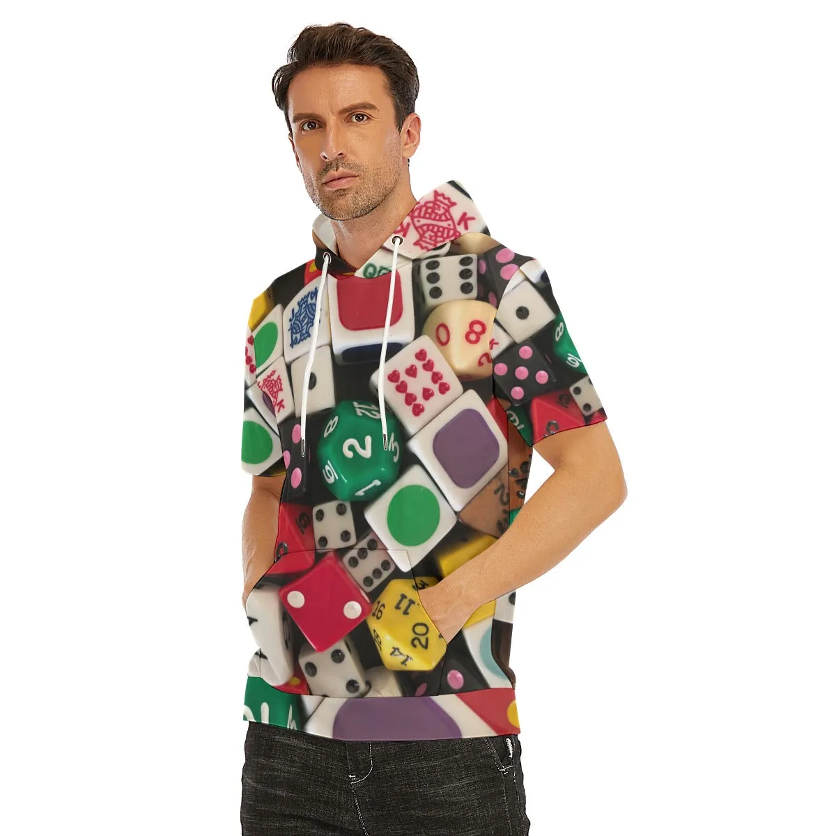 All-Over Print Men's T-Shirt With Hood | 190GSM Cotton