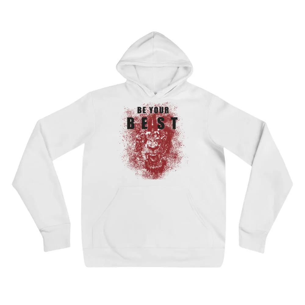 Be Your Beast Lion dark lettering men's pull-over hoodie
