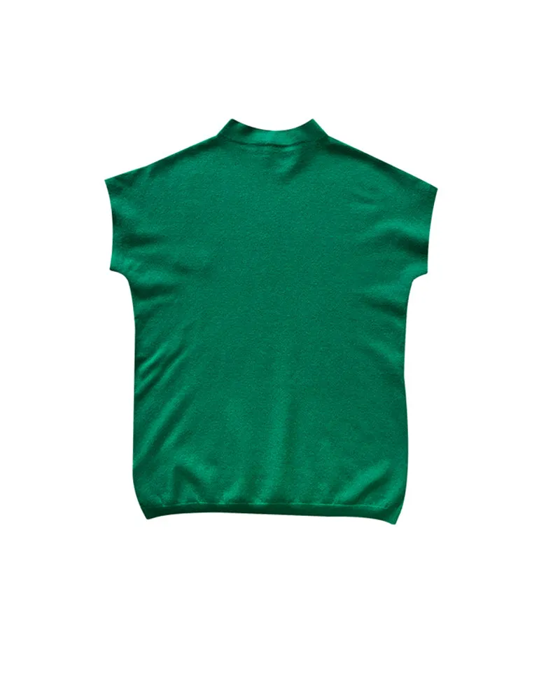 BENECIA 12 Sleeveless Mock Neck - Green