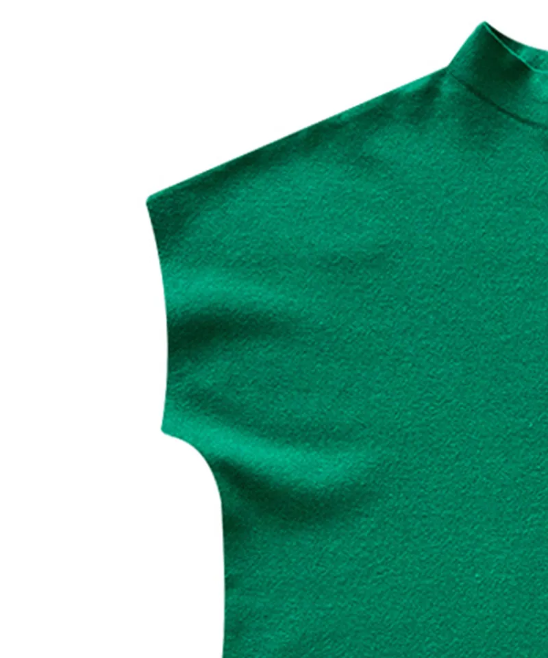 BENECIA 12 Sleeveless Mock Neck - Green