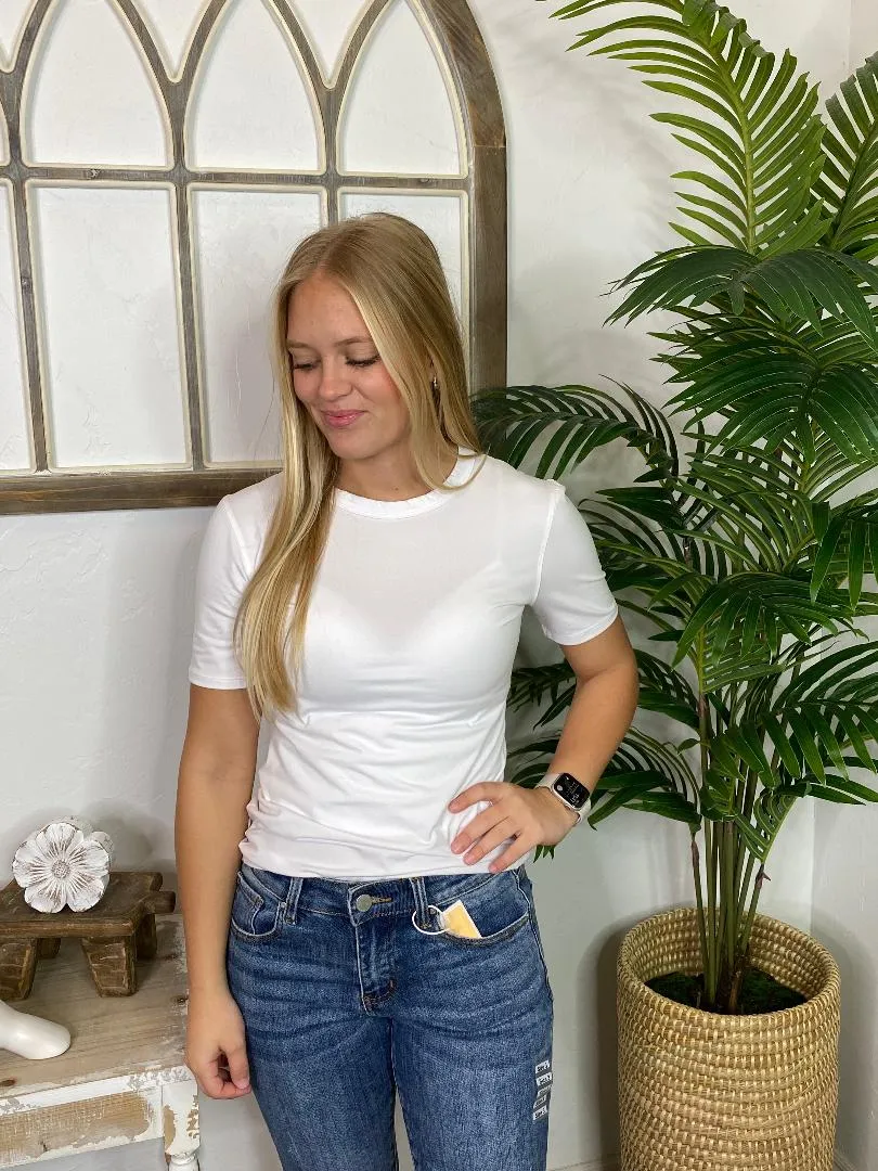 Black or White Basic Tee - Great for layering!