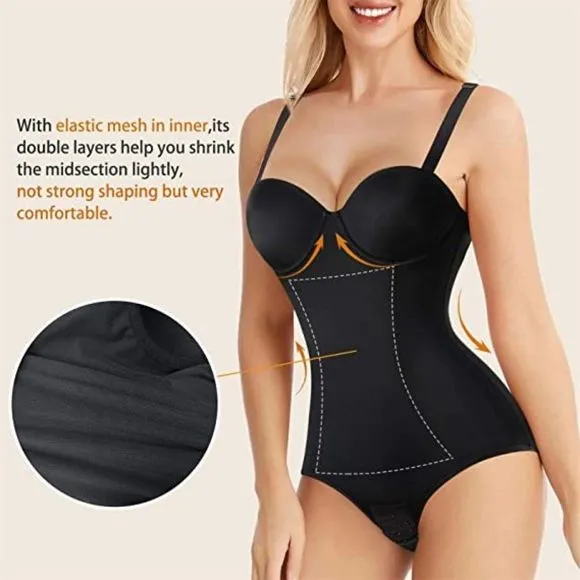 BRABIC Bodysuit Shapewear for Women Tummy Control Dress Backless Bodysuit