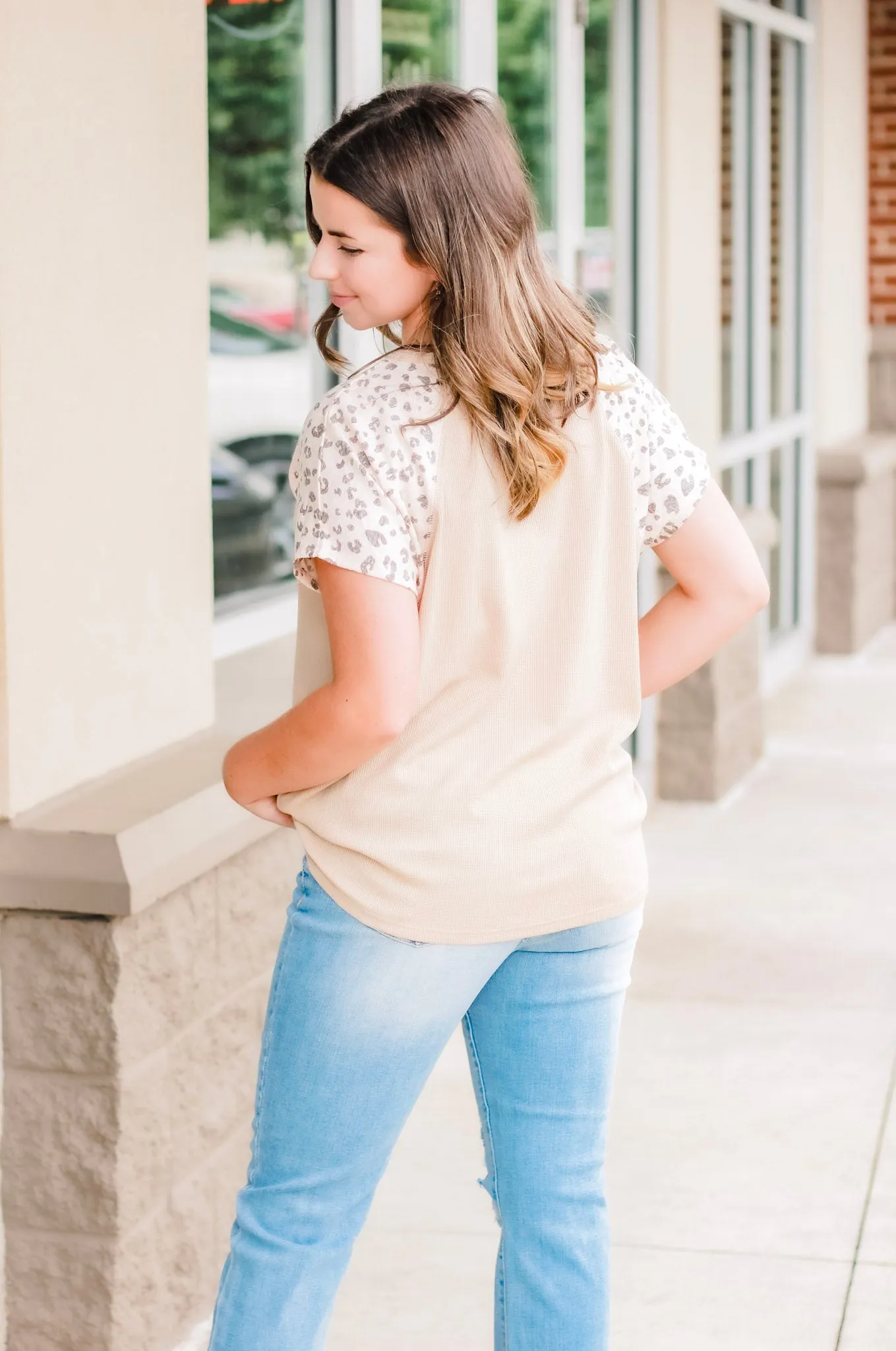Cafe Latte Leopard Star Top