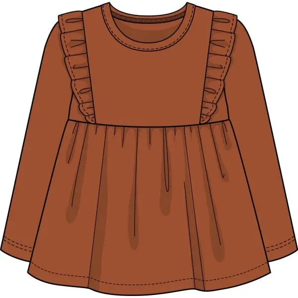 CR Kids Toffee Basic Ruffle Tunic