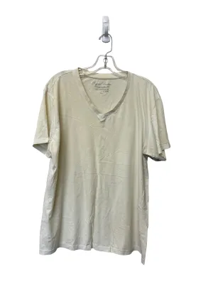 Cream Top Short Sleeve Basic Clothes Mentor, Size L