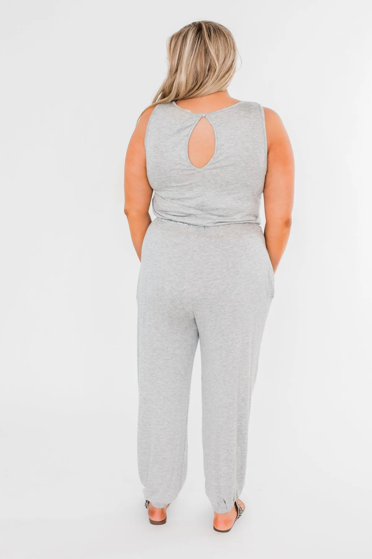 Day To Day Sleeveless Jumpsuit- Heather Grey