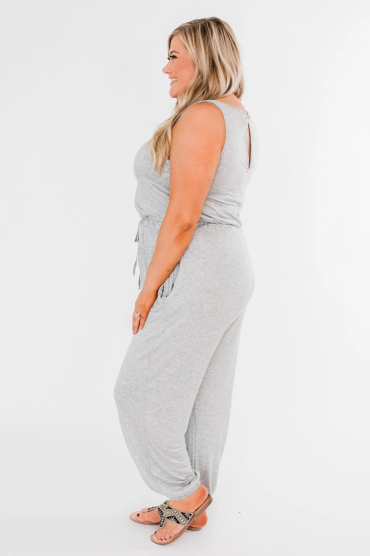 Day To Day Sleeveless Jumpsuit- Heather Grey