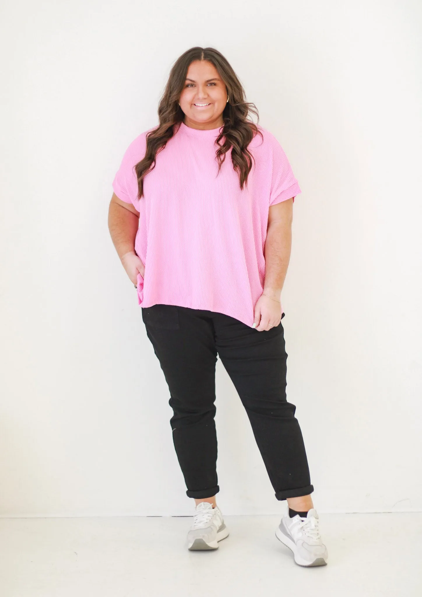 Do You Believe In Love Ribbed Top in Pink