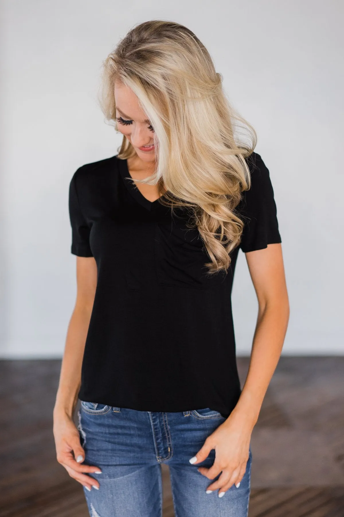 Essential Pocket Top- Black