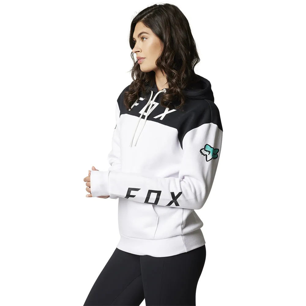 FOX WOMENS FGMNT PULLOVER FLEECE HOODY [WHITE]