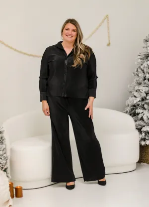 From This Moment Crinkle Top in Black