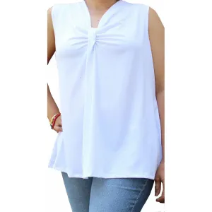 Front Knot sleeveless plus top
