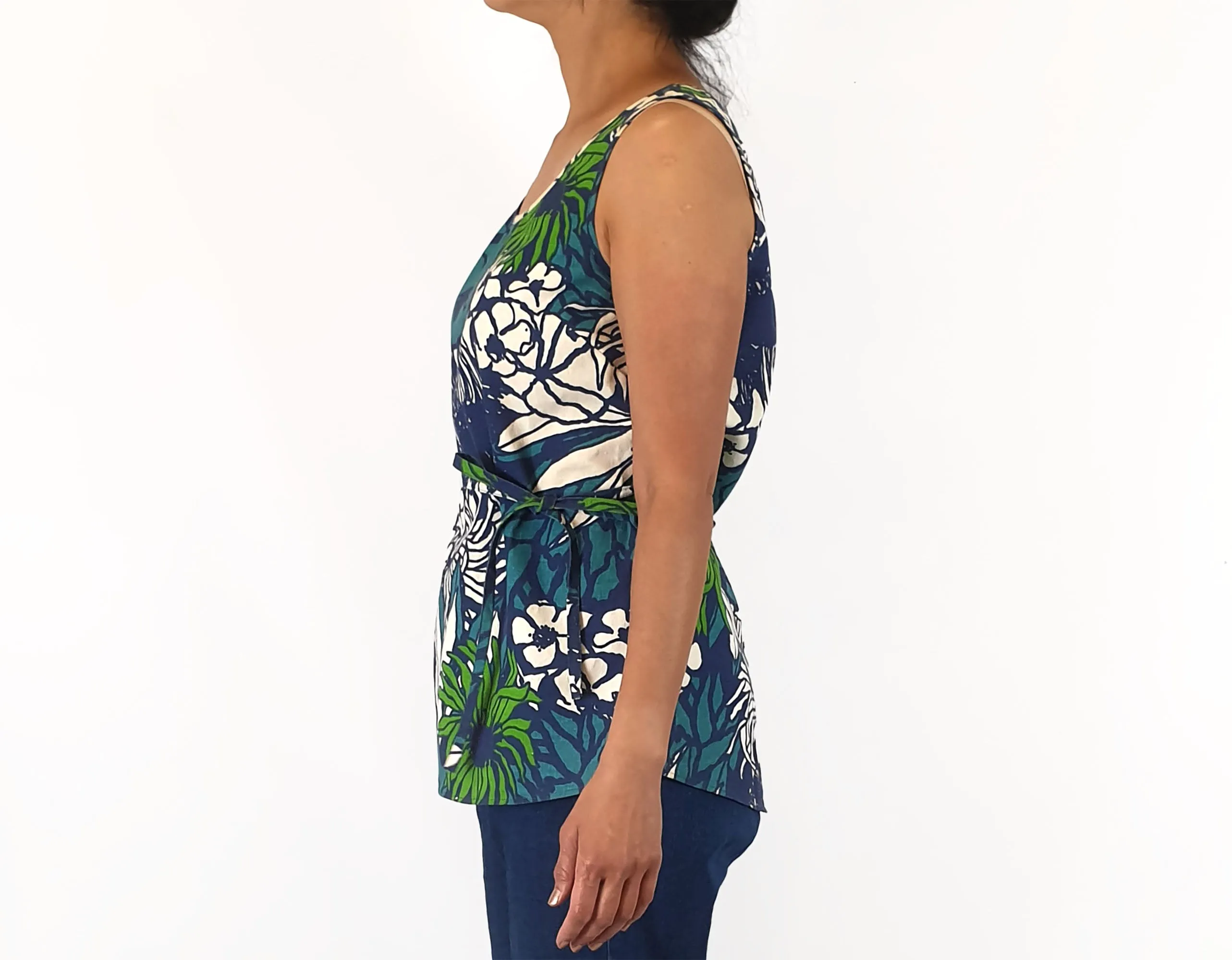 Funkis hemp green and blue top size small