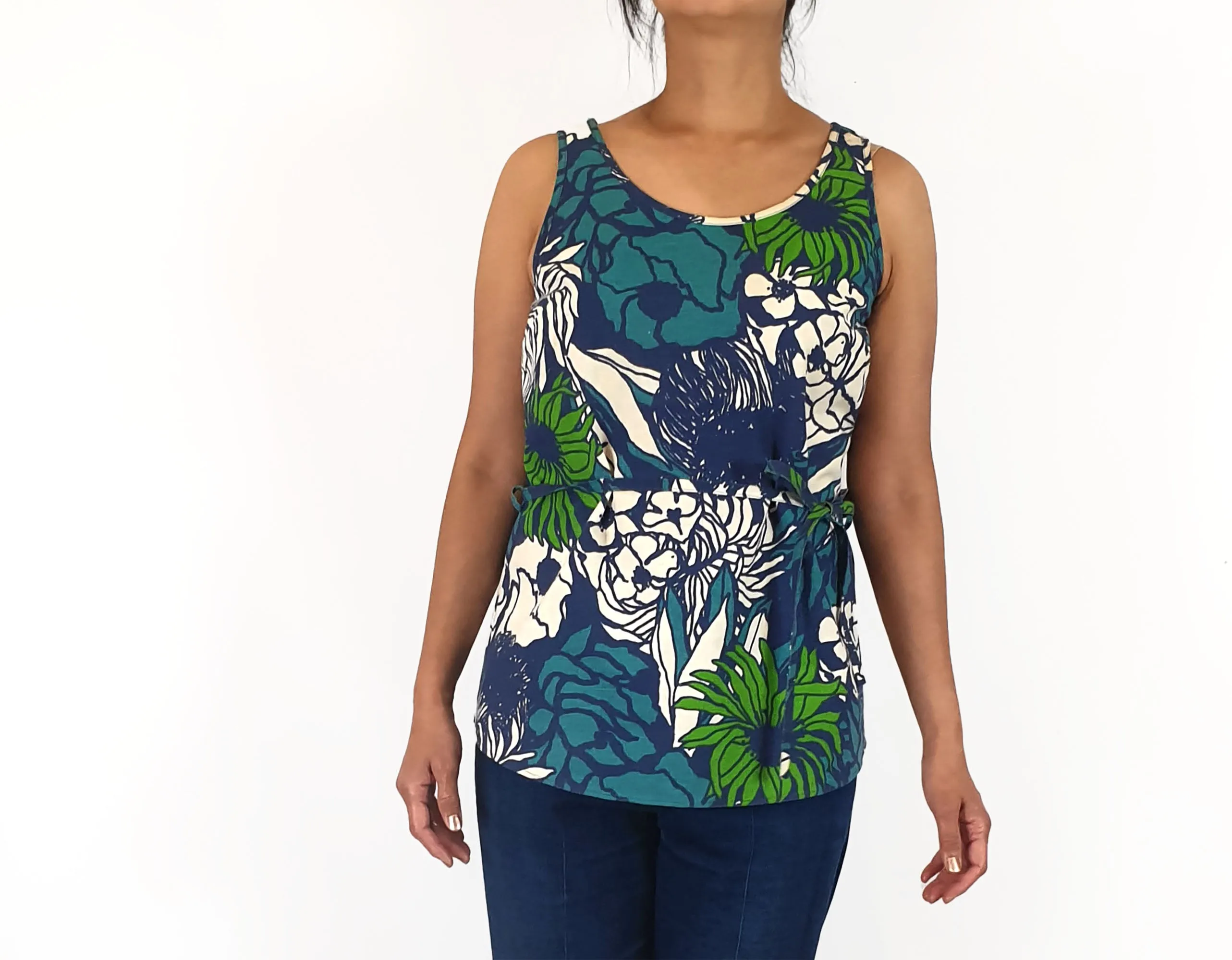Funkis hemp green and blue top size small
