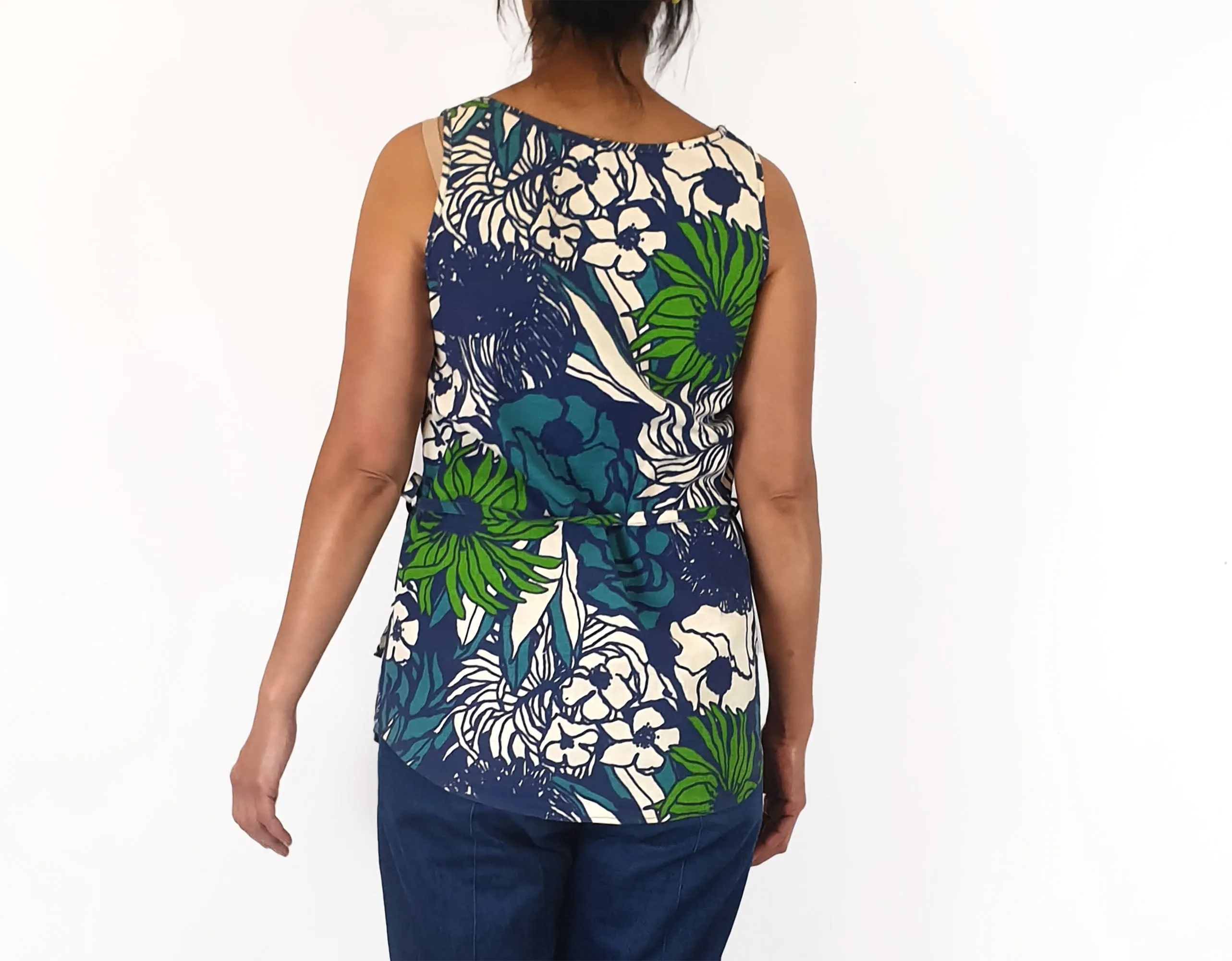 Funkis hemp green and blue top size small
