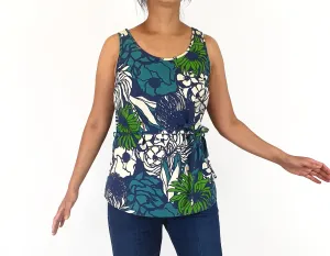 Funkis hemp green and blue top size small