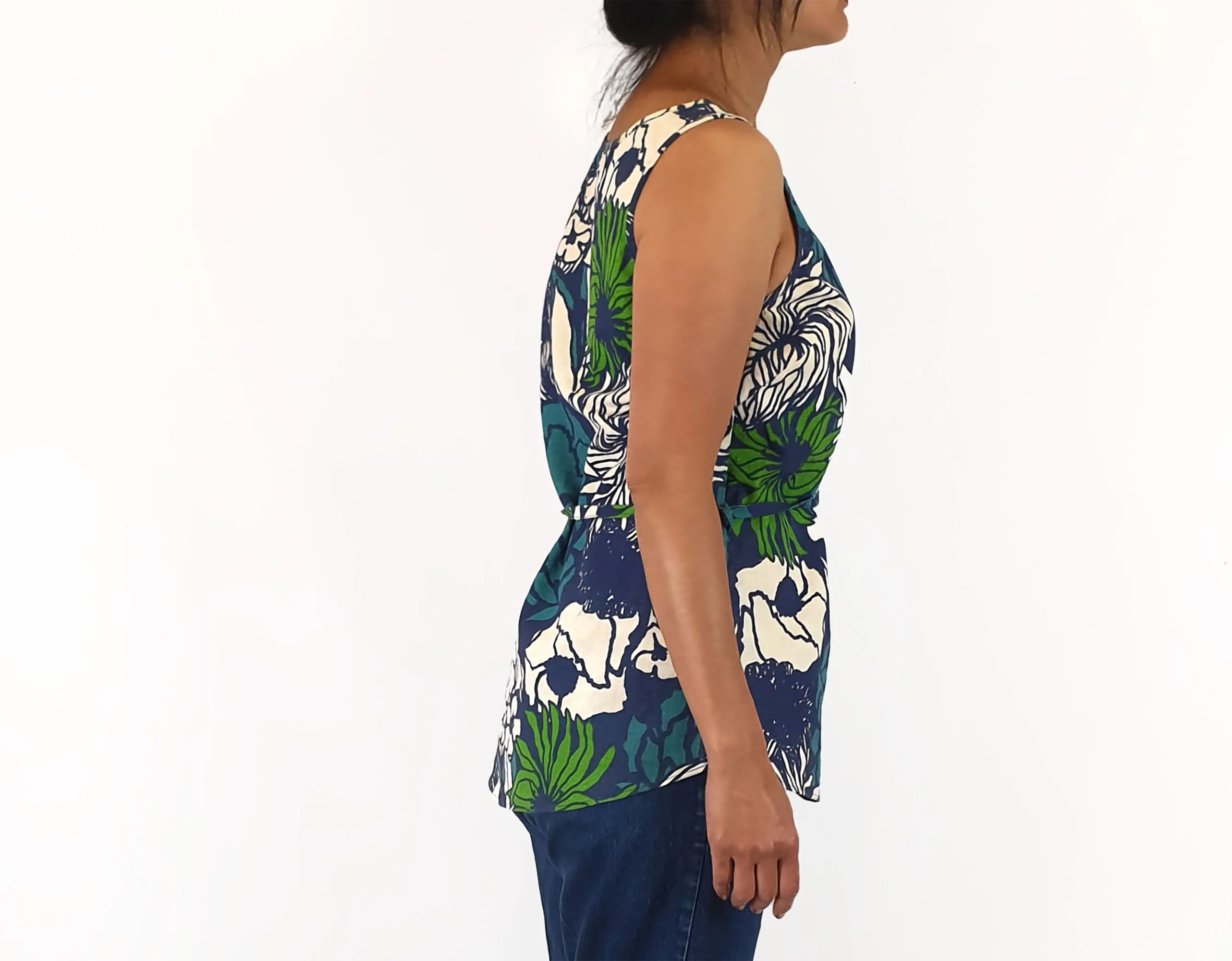 Funkis hemp green and blue top size small
