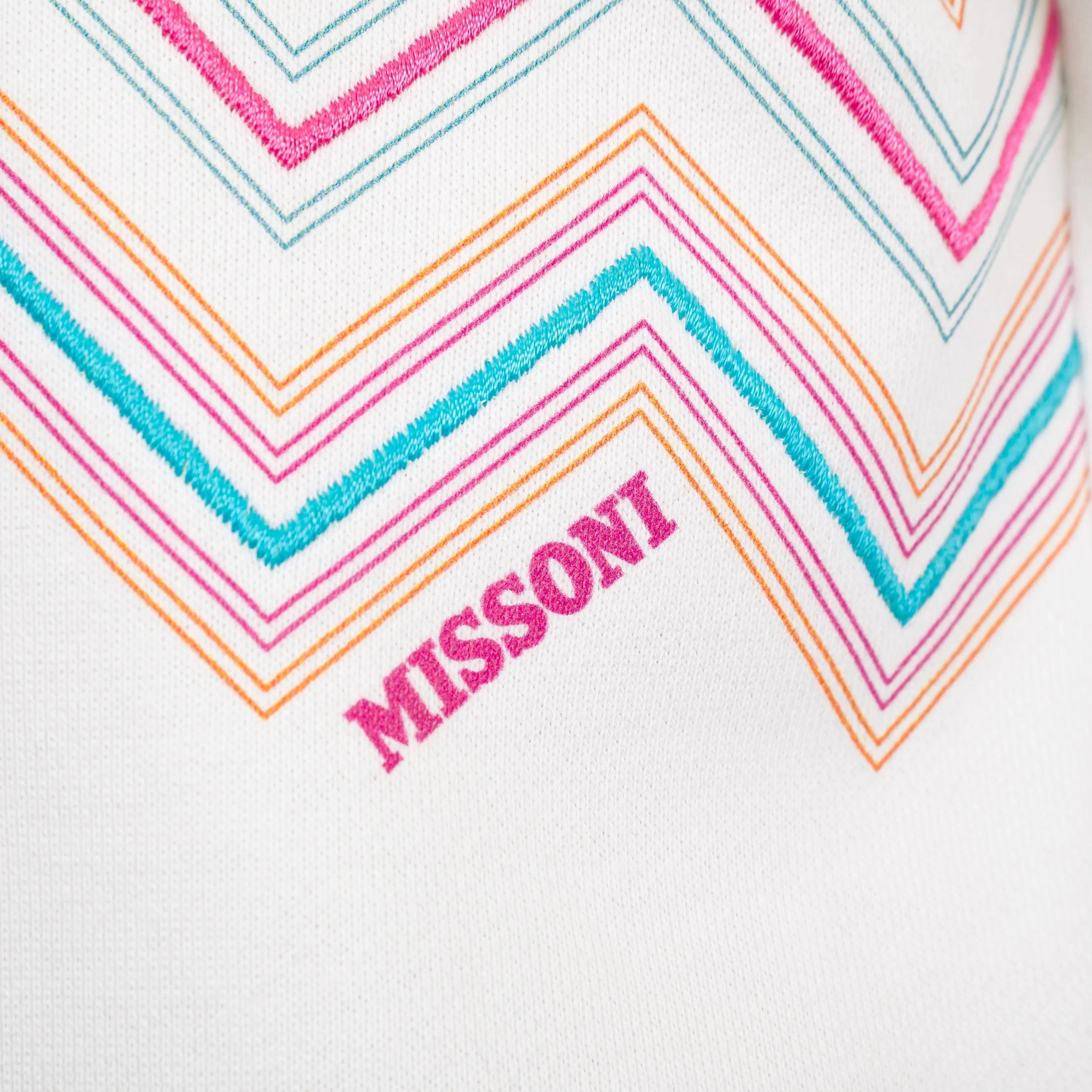 Girls White Zig Zag Sweatshirt