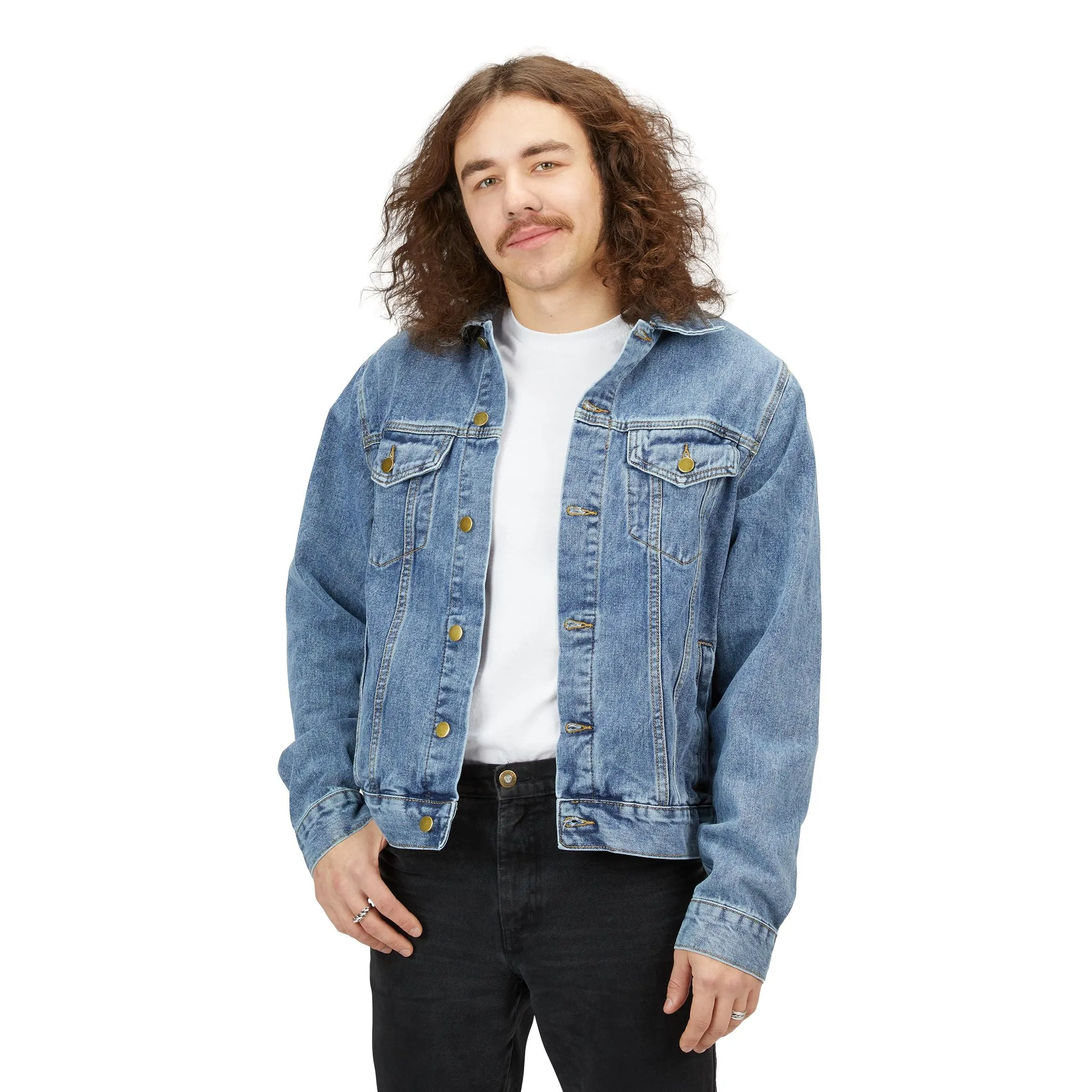 Grafiti Logo-Men's Denim Jacket-CJ8