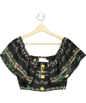Hayley Menzies Black Graphic-print Sleeveless Top UK S