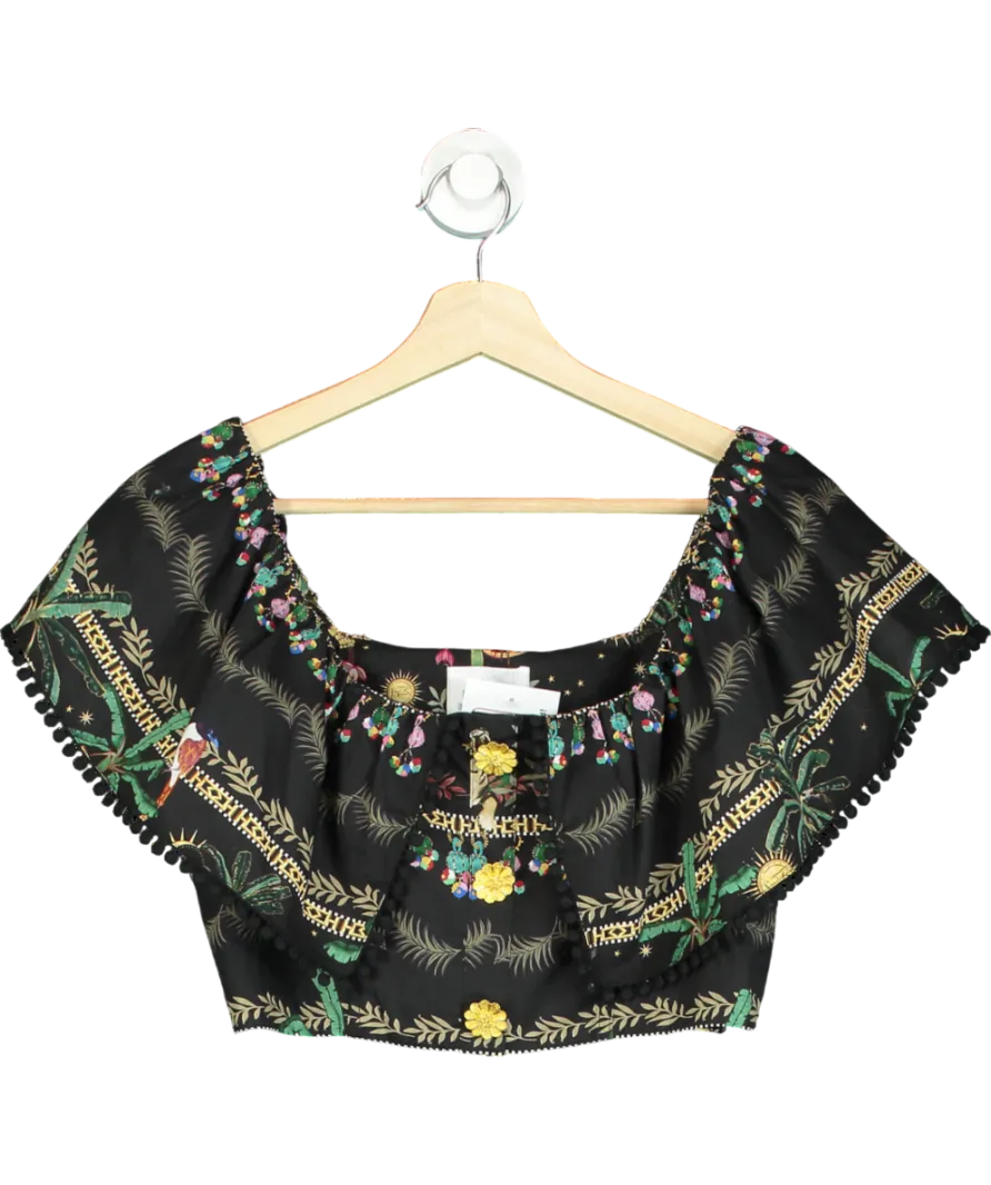 Hayley Menzies Black Graphic-print Sleeveless Top UK S