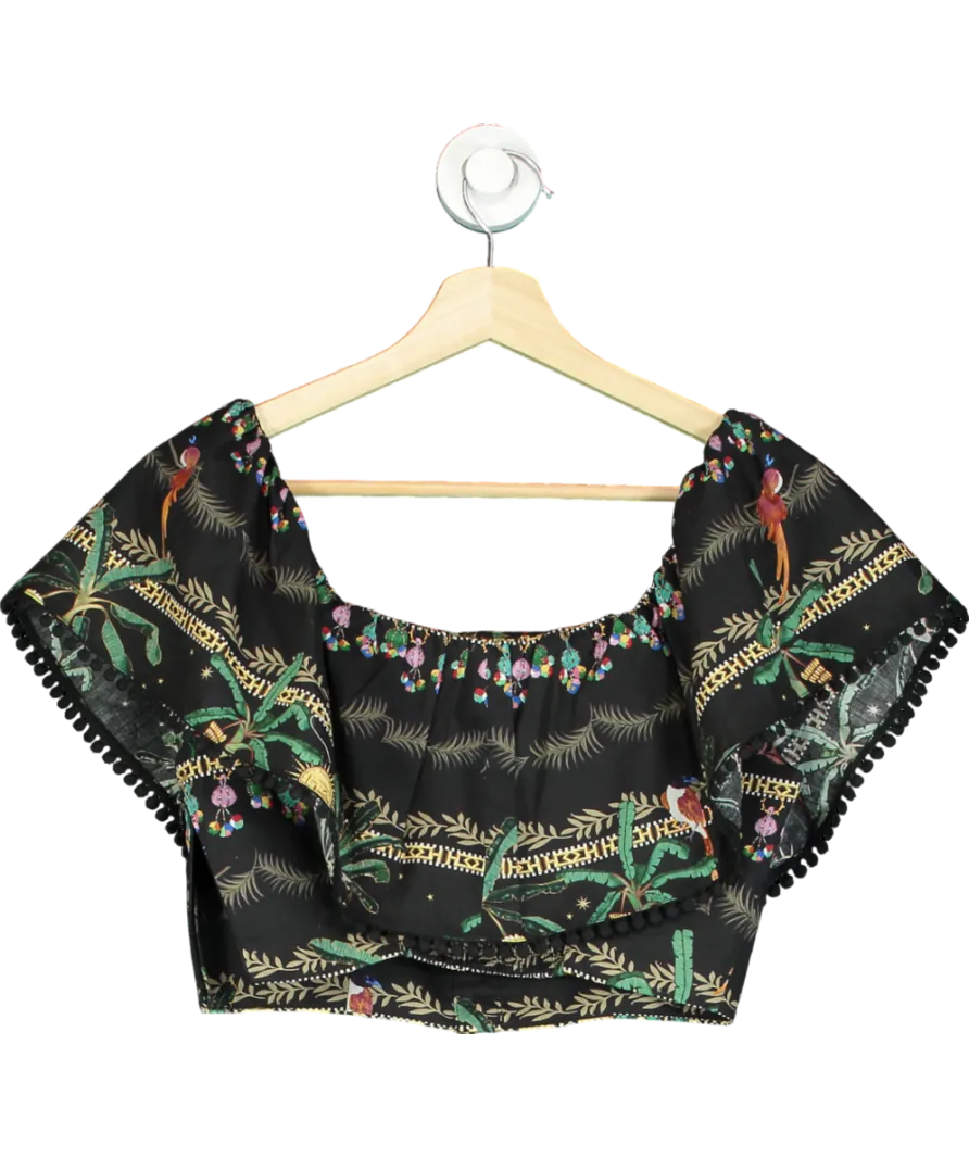 Hayley Menzies Black Graphic-print Sleeveless Top UK S