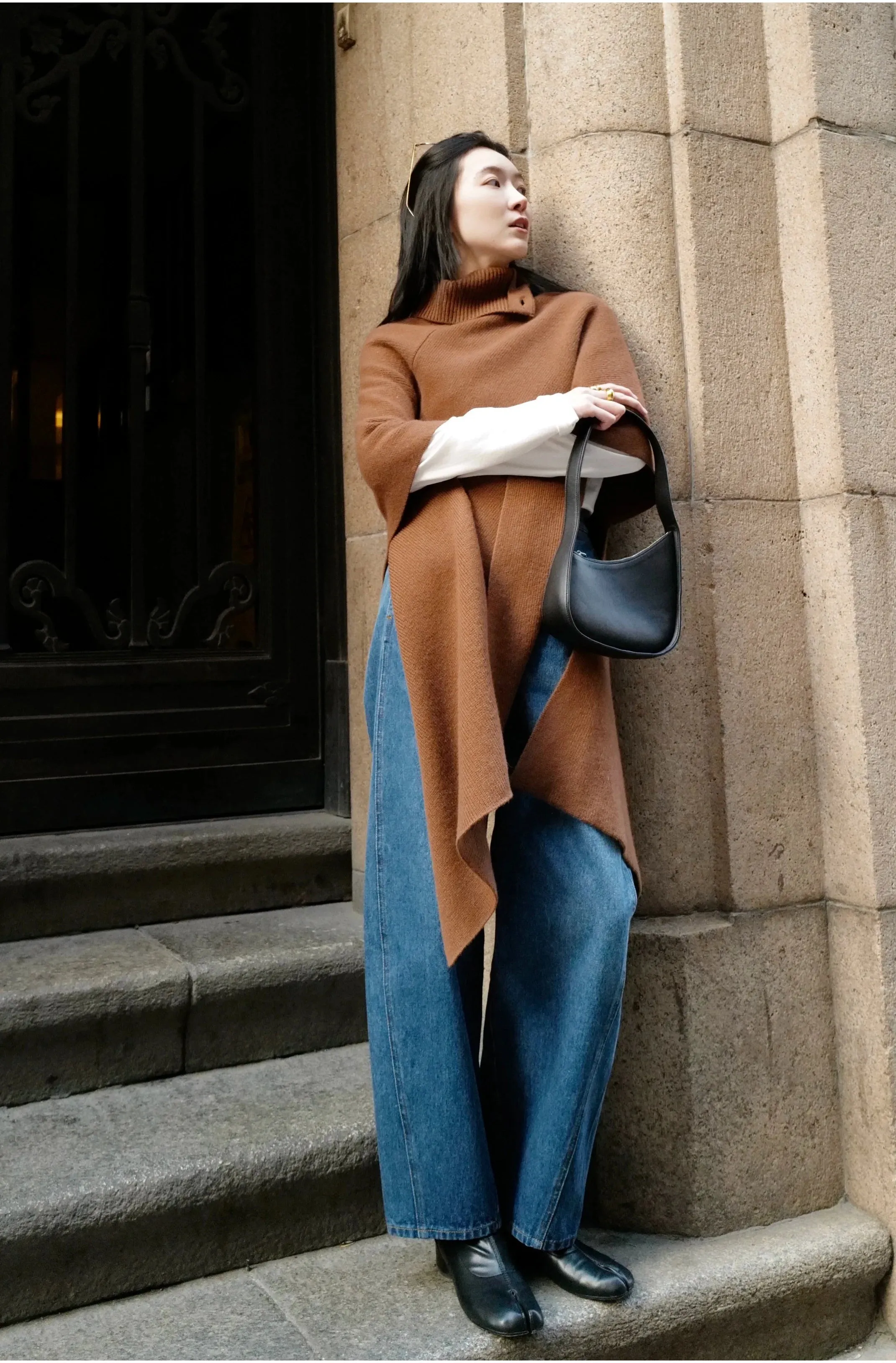 Italian Cashwool Knitted Poncho