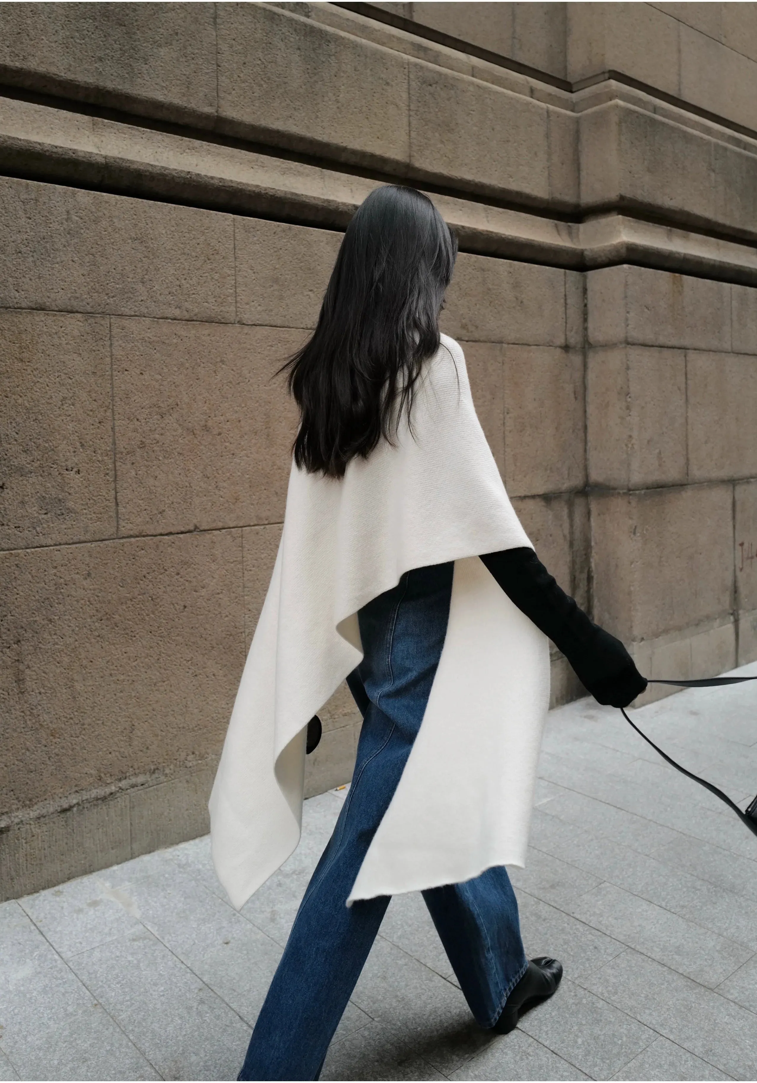 Italian Cashwool Knitted Poncho