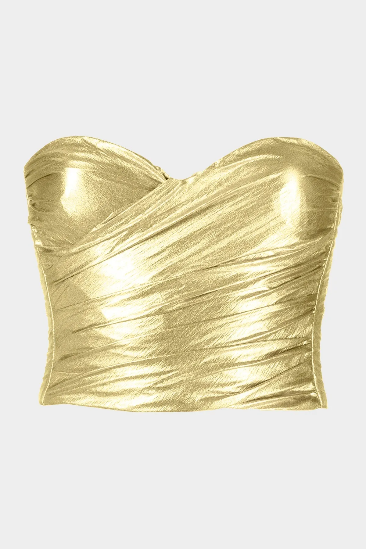 Lame Taffeta Couture Bustier in Gold