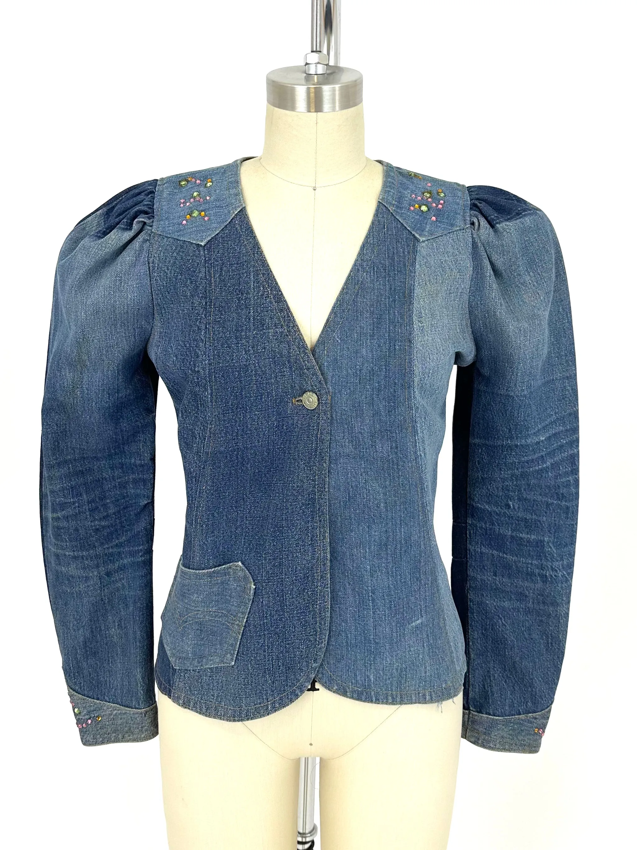 Levi's Bedazzled Puff Denim Jacket