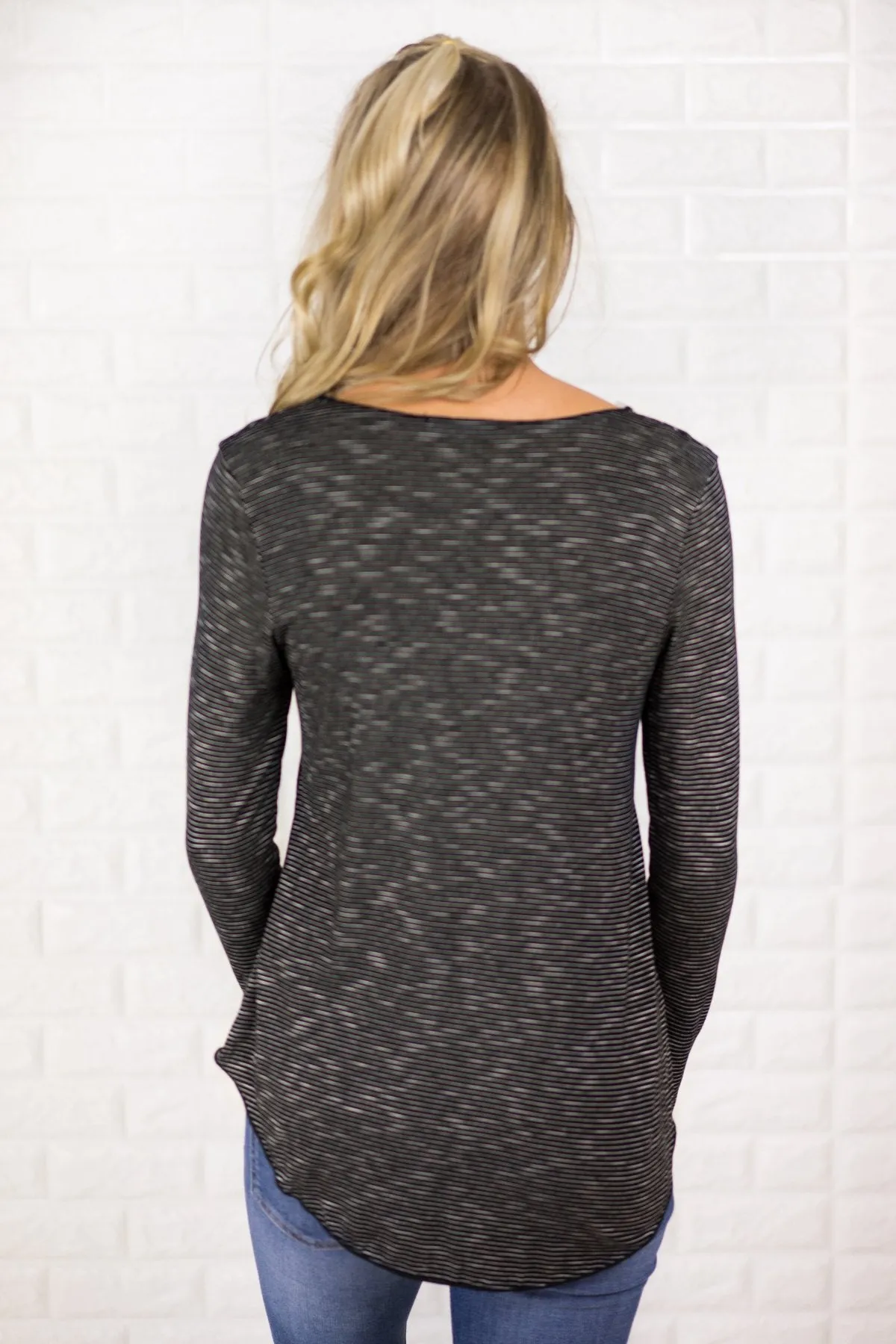 Long Sleeve Fit to Me Top ~ Black