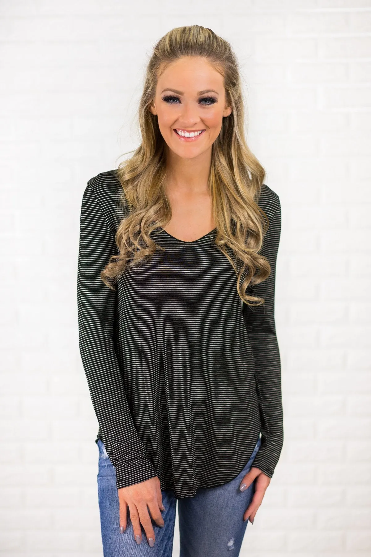 Long Sleeve Fit to Me Top ~ Black
