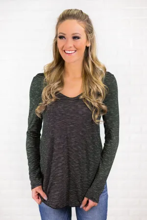 Long Sleeve Fit to Me Top ~ Black