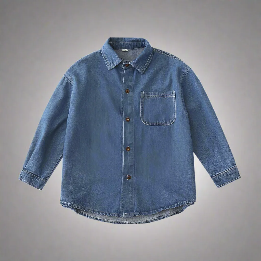 Matching Family Denim Button-Up Shirts  Casual Unisex Jean Jackets for Parents and Kids
