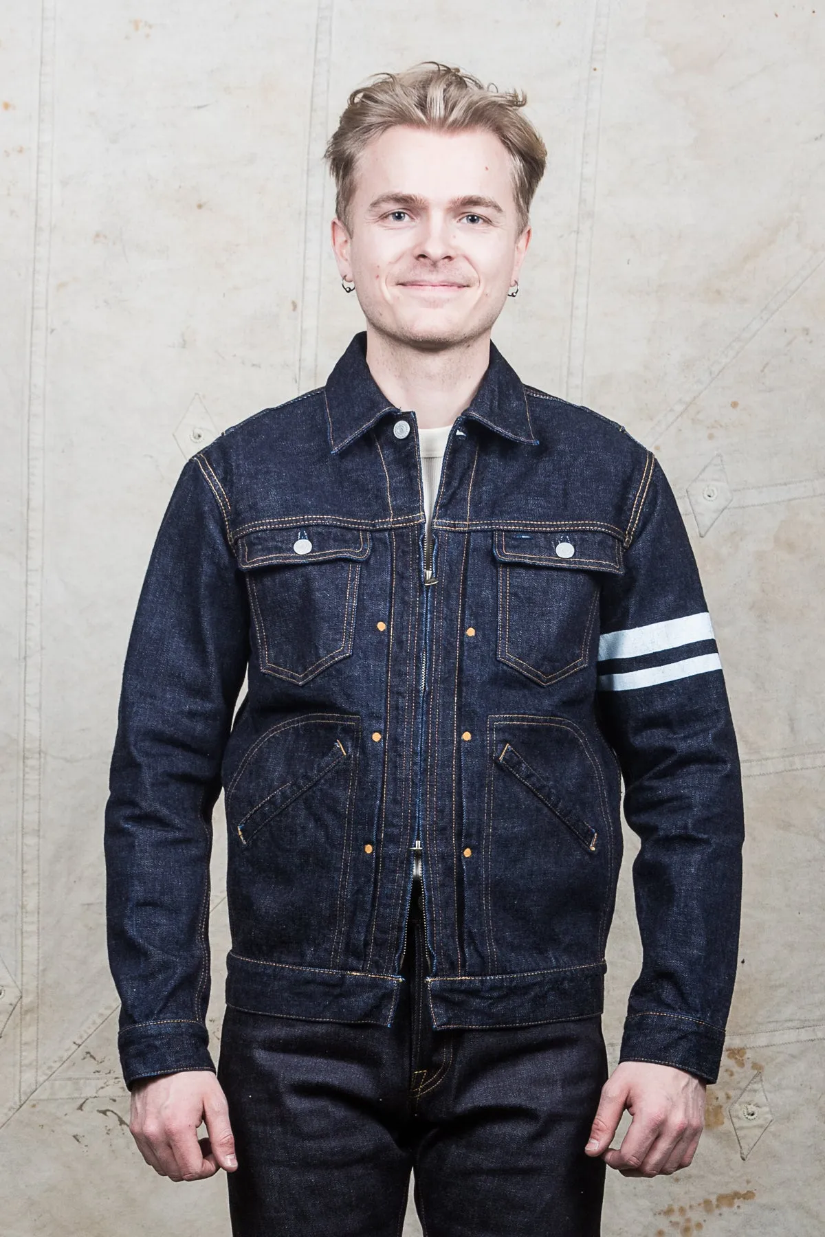 Momotaro 03-115 Front Zip Denim Jacket