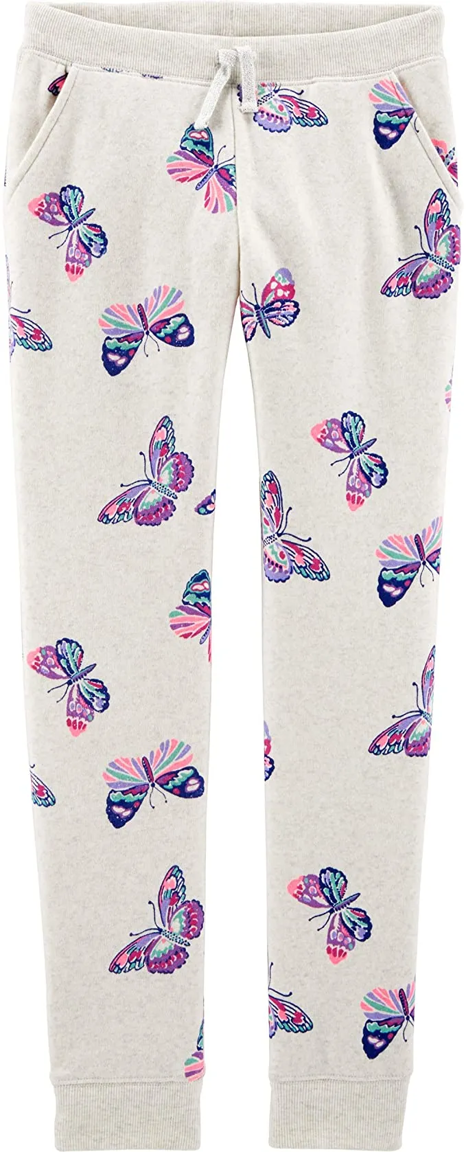 New OshKosh B'Gosh Girls' Logo Fleece Jogger Pants, Butterfly Print, Sz 2T!