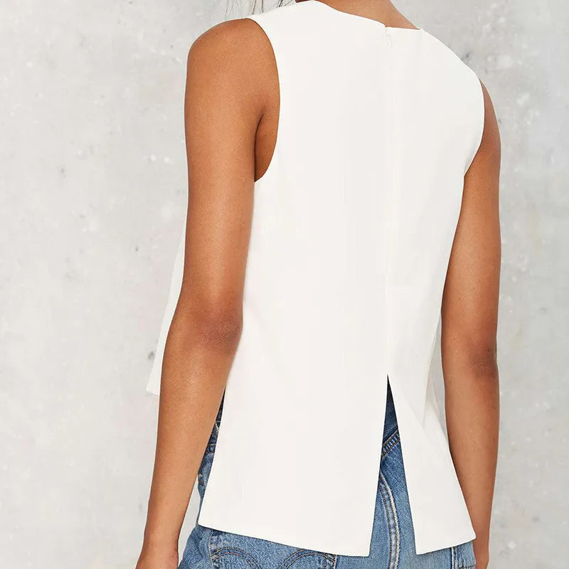 Ofelia White High Low Tank