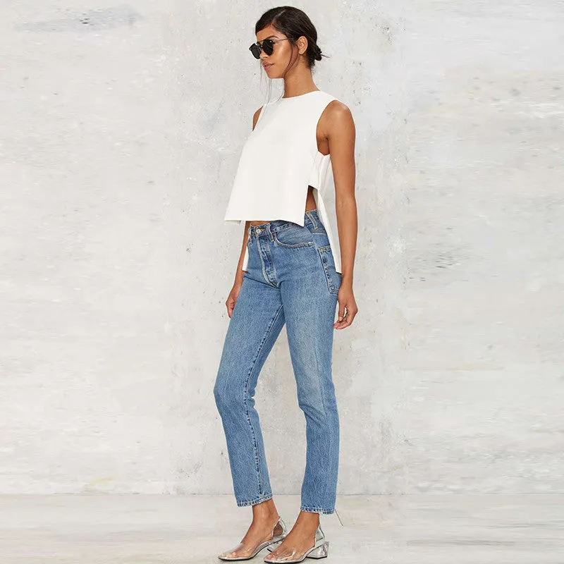 Ofelia White High Low Tank
