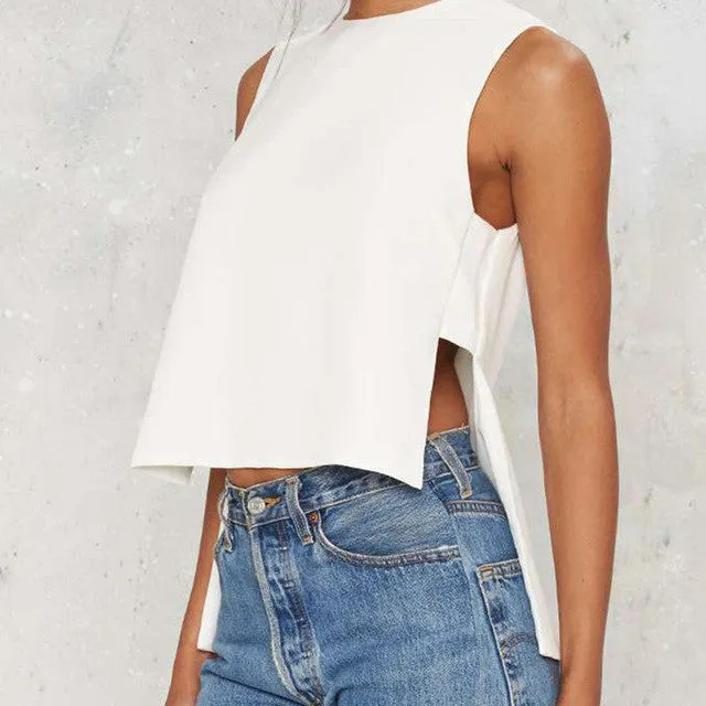 Ofelia White High Low Tank