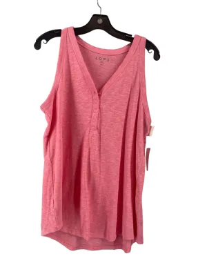 Pink Top Sleeveless Loft, Size Xl