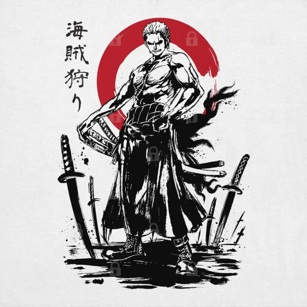 Pirate Hunter Swordsman Sumi-e Hoodie