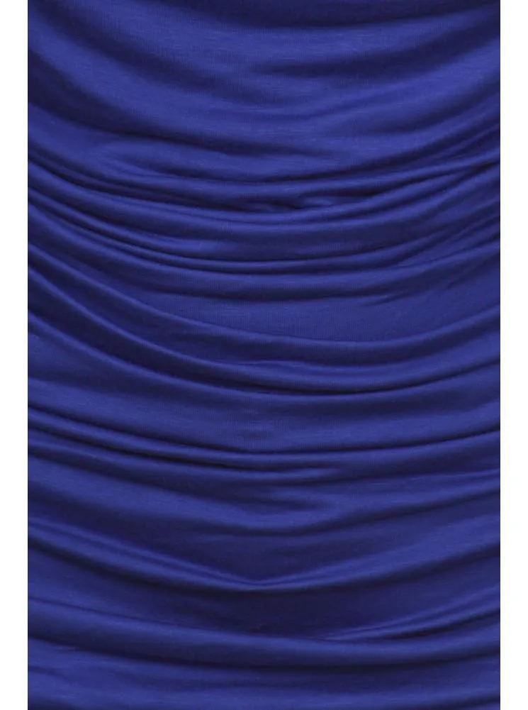 Plus Size Stylish Draped Blue Top