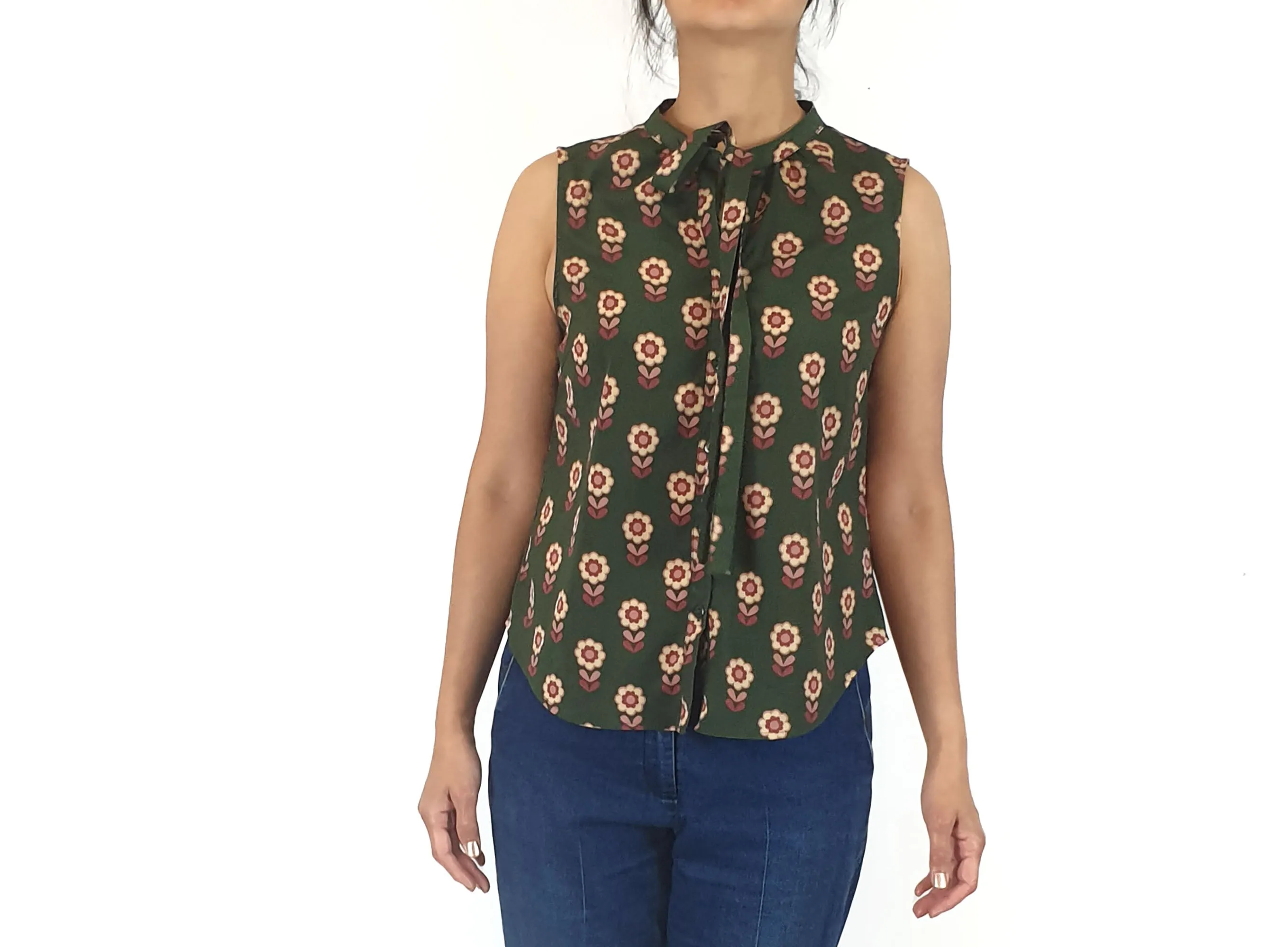 Princess Highway green print sleeveless top size 10