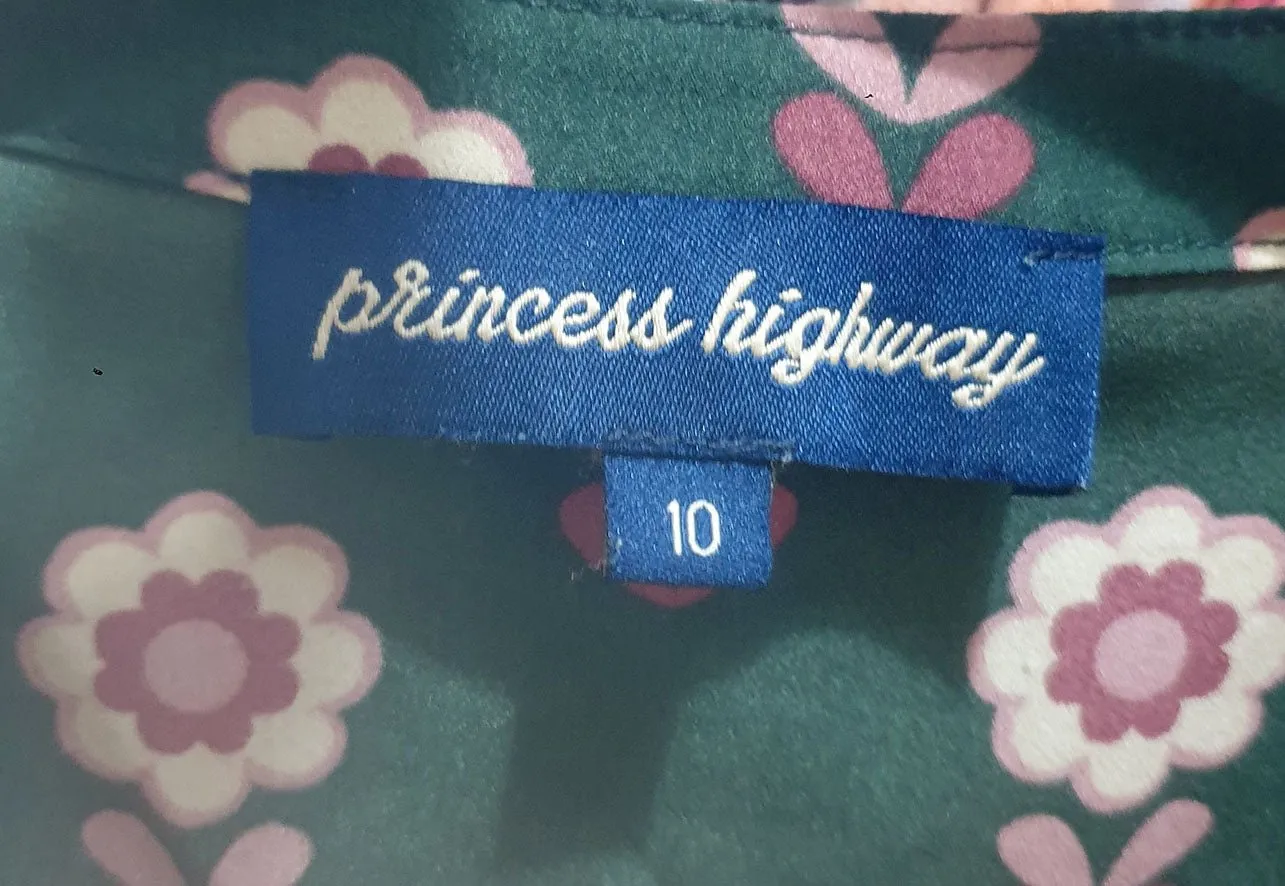 Princess Highway green print sleeveless top size 10
