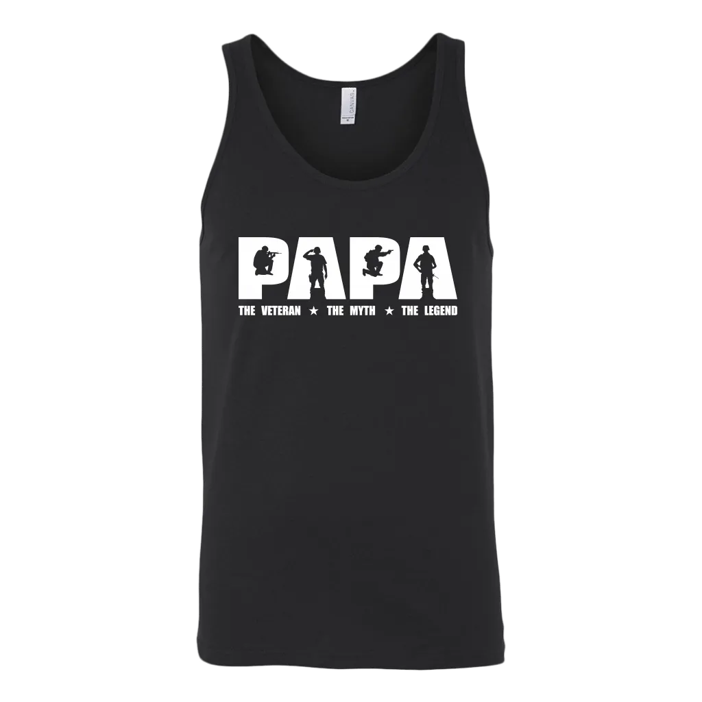 "Papa - The Veteran, The Myth, The Legend" Shirts and Hoodies