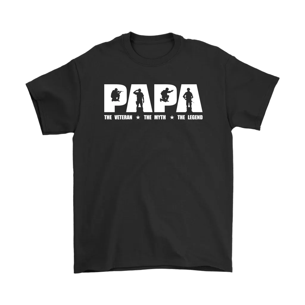 "Papa - The Veteran, The Myth, The Legend" Shirts and Hoodies
