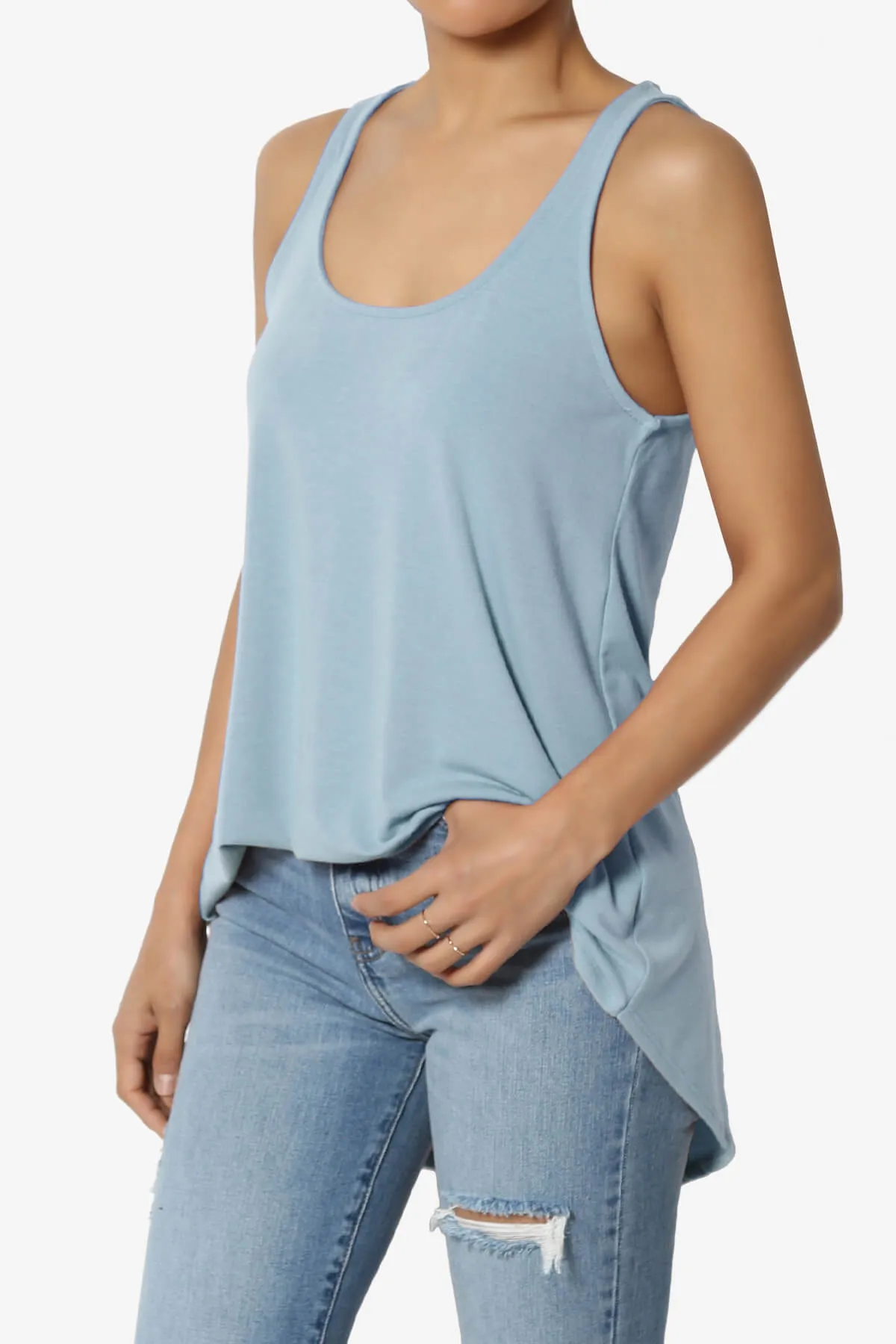 Santo Scoop Neck Loose Fit Tank Top PLUS