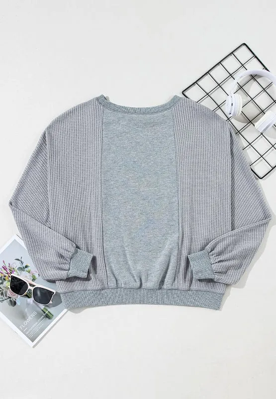 Sarah Raw Hem Round Neck Long Sleeve Sweatshirt