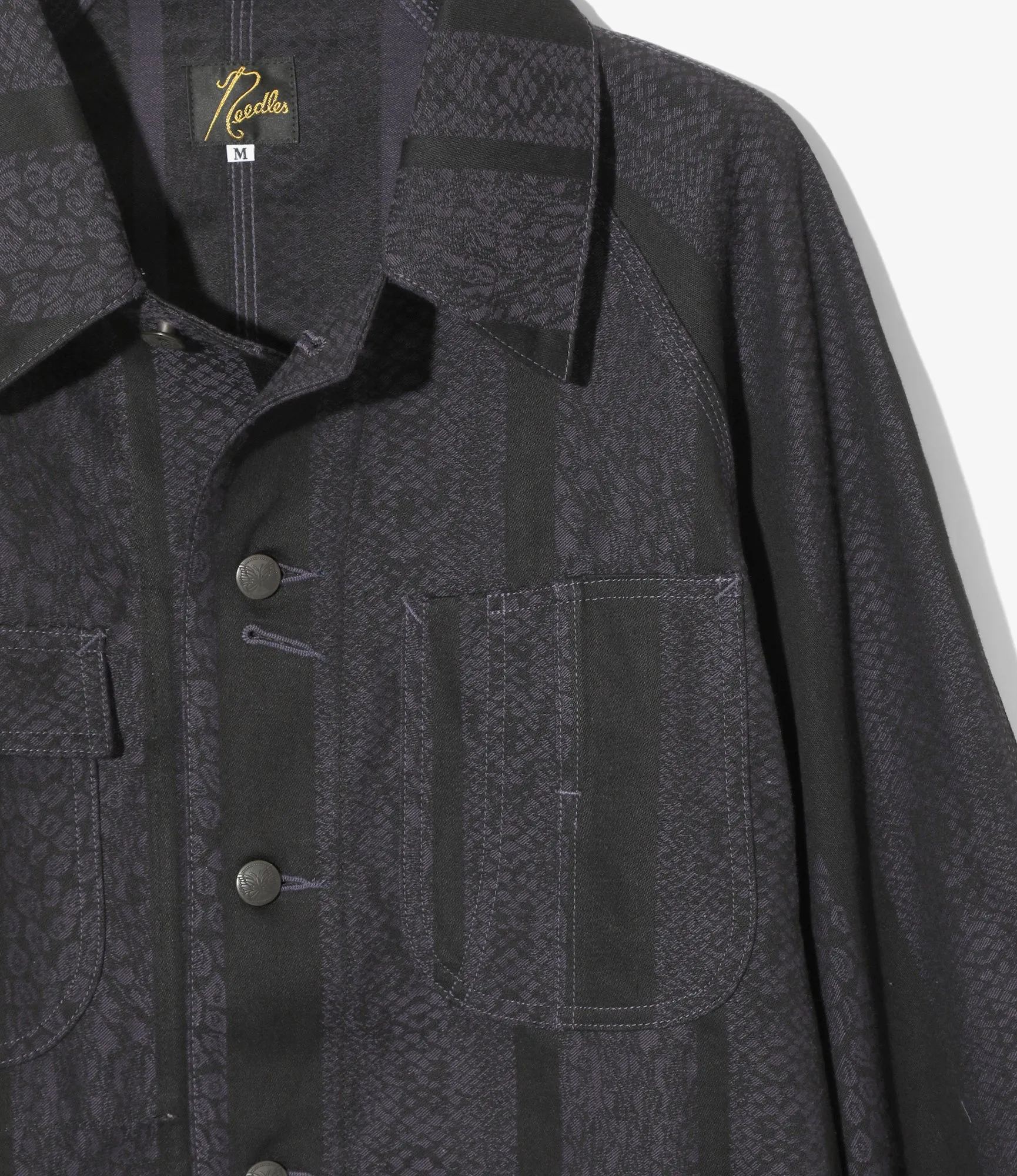 Short Coverall-10oz Denim / Python Jacquard