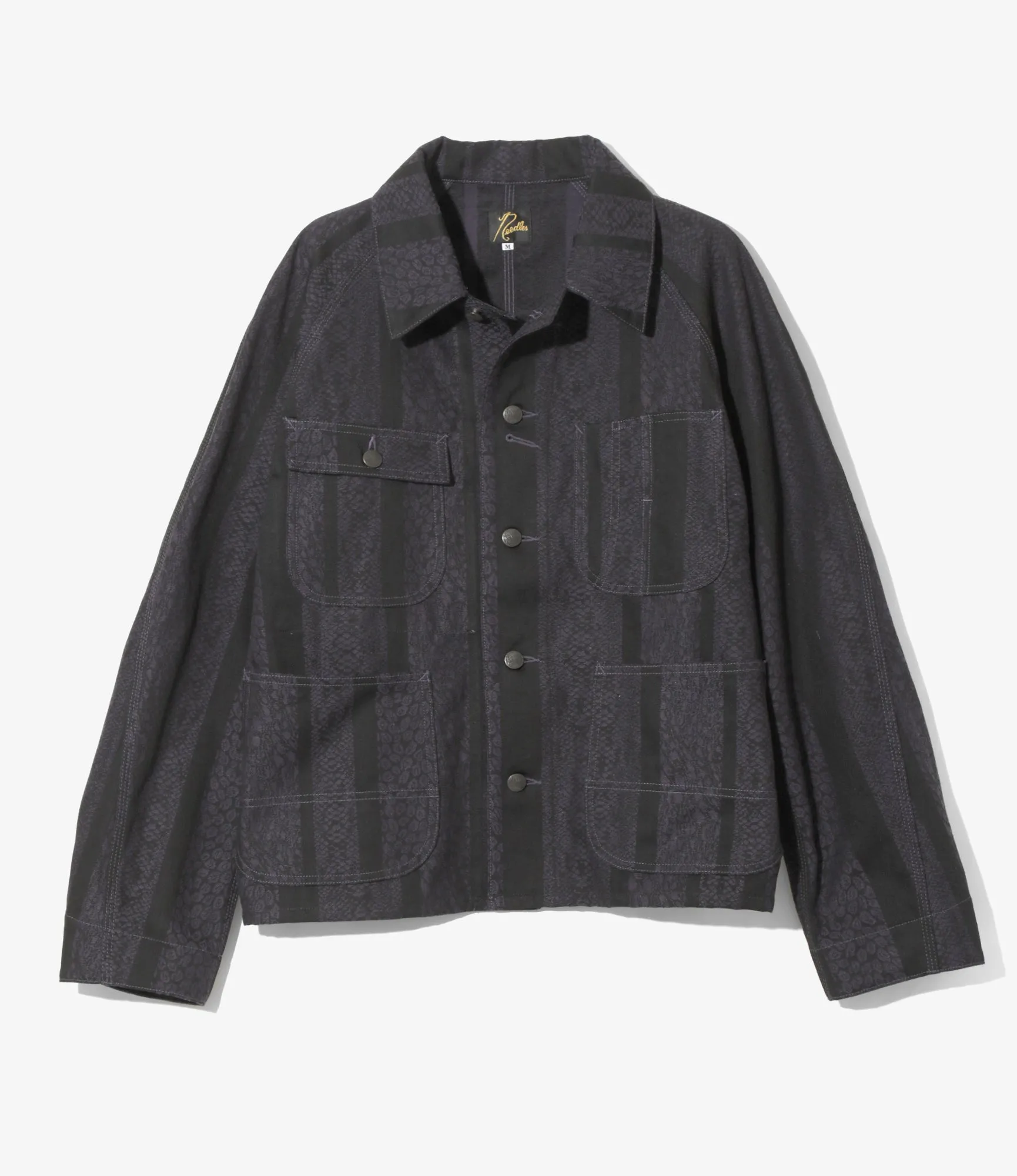 Short Coverall-10oz Denim / Python Jacquard